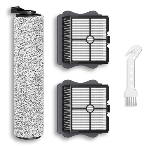 1+2 Pack iFloor 3/ S3 Brush Roller and HEPA Filter Set Compatible with Tineco iFloor 3/ Floor One S3 Cordless Vacuum Cleaners, 1 Pack Brush Roller + 2 Pack Vacuum HEPA Filters + 1 Pack Cleaner Tool