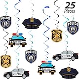 25 Pieces Police Party Hanging Swirls Police Party Supplies Birthday Party Decor Graduation Party...