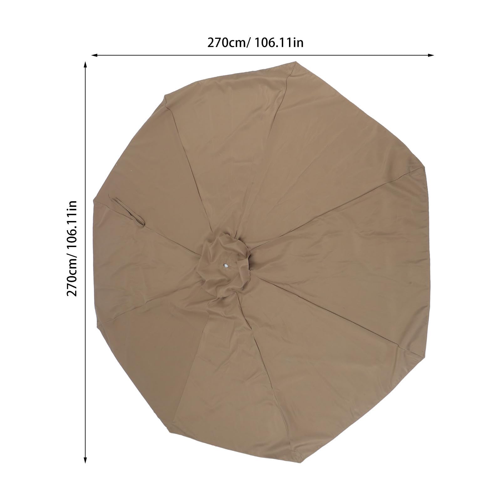 Beavorty Toile de Remplacement pour Parasol de Terrasse 2,7m en Polyester Protection Solaire Réglable, Installation Facile pour Parasol Extérieur Fête