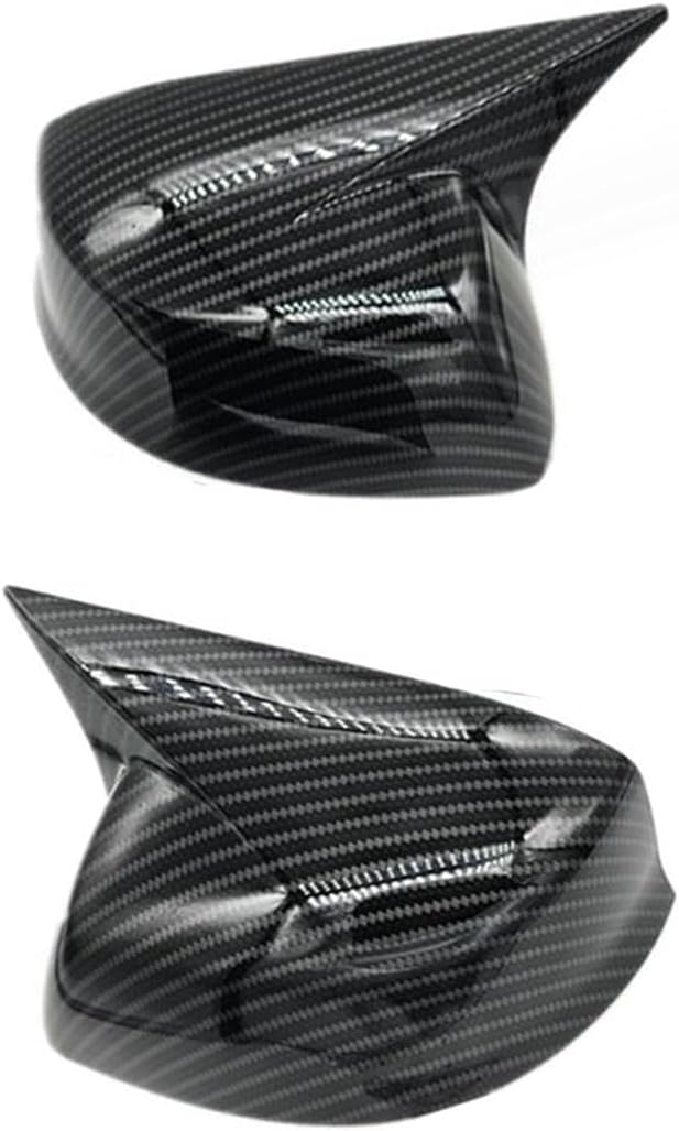 2Pcs Car OX Horn Rearview Side Mirror Exterior Cover Cap new for Honda Civic 2012 2013 Carbon Fiber Black Left Driver Right Passenger Side Trim Decoration Accessories Replacement
