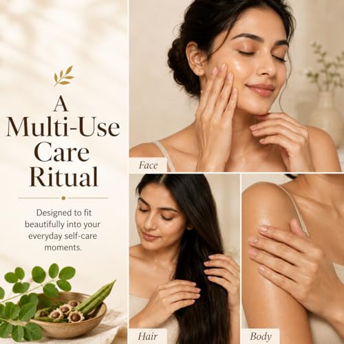 Image of AROMATICO Moringa Oil for Skin, Hair and Body Care, Multipurpose Carrier Oil for Massage, Scalp Care, Dry Skin Routine, DIY Beauty and Natural Glow - 100ml