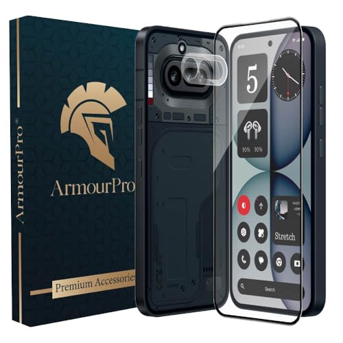 Image of ArmourPro Tempered Glass and Clear Camera Lens Protector for Nothing Phone (4A), Edge to Edge Screen Guard, Anti-Bubble, Scratch Resistant, Anti-Fingerprint, Installation Kit | Clear
