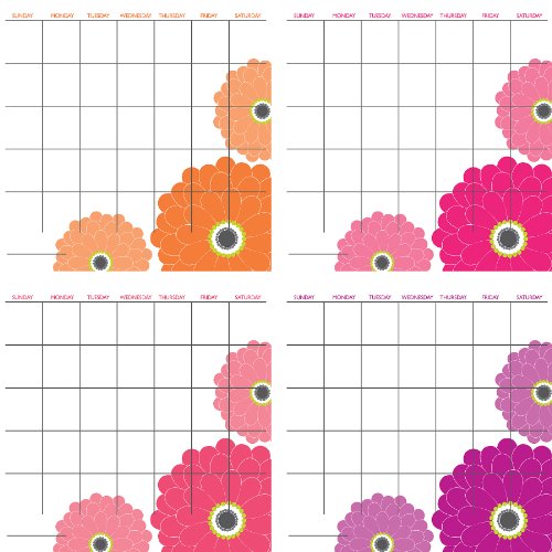 Zinnia 4 Piece Calendar Decal Set