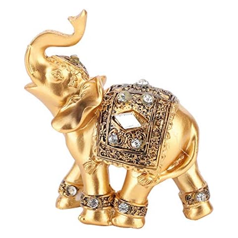 Buachois Estatua Elegante Resina Feng Shui Escultura Dorada Riqueza Figura de Elefante Cover