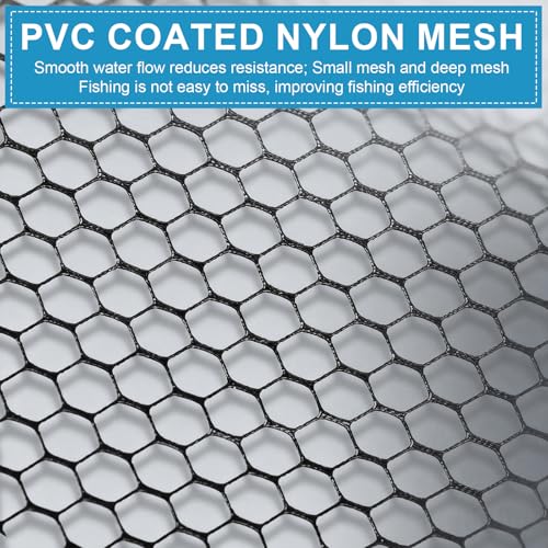 Gykutix Kescher Angeln 130cm Faltbare Angelkescher, 3 Sektionen Teleskop Kescher, Angelkescher Gummiert, Robustem Nylongeflecht für Forellenangeln, Salmon, Bass, für Teich, Bäche, Bootsangeln