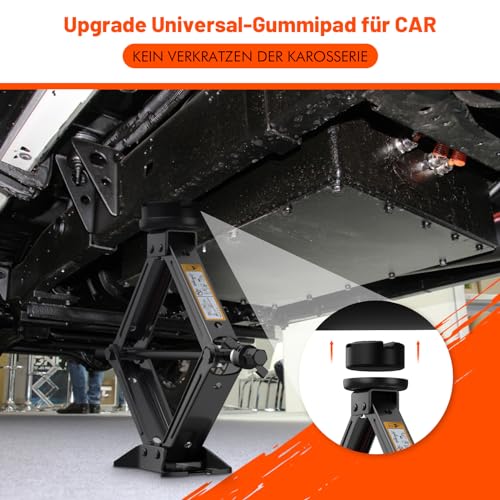 IMAYCC Wagenheber 2.5T/2500kg, Universelle Scherenwagenheber für Auto mit Gummiauflage,Tragbarer...