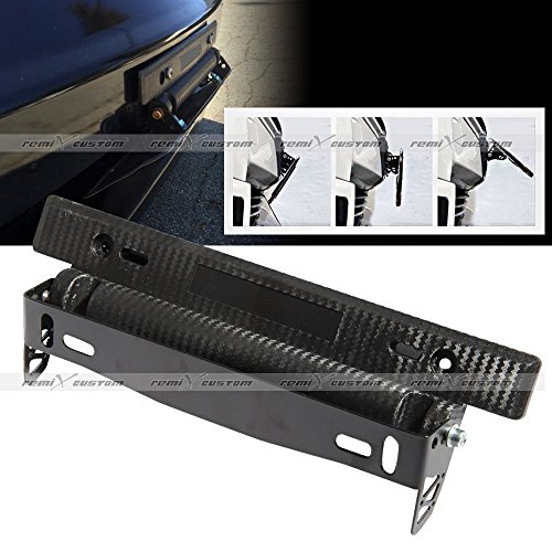 Remix Custom Universal Carbon Fiber Adjust License Plate Frame Holder Bracket