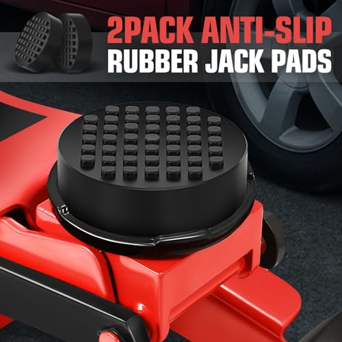 Image of DNA Motoring 2pack Floor Jack Rubber Pad, Frame Rail Protector, Car Lifting Pads Universal Jack Pad Adapter for Floor Jack, TOOLS-00621