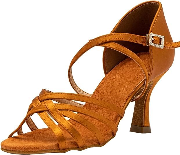ARCLIBERLatin Dance Shoes for Women Satin Ballroom Dance Shoes for Salsa Tango Character Shoes