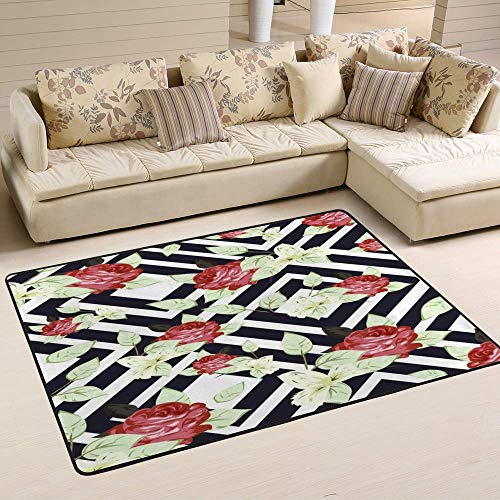 Tapis de sol fleurs en velours corail idéal pour l'ambiance cocooning du salon - 6