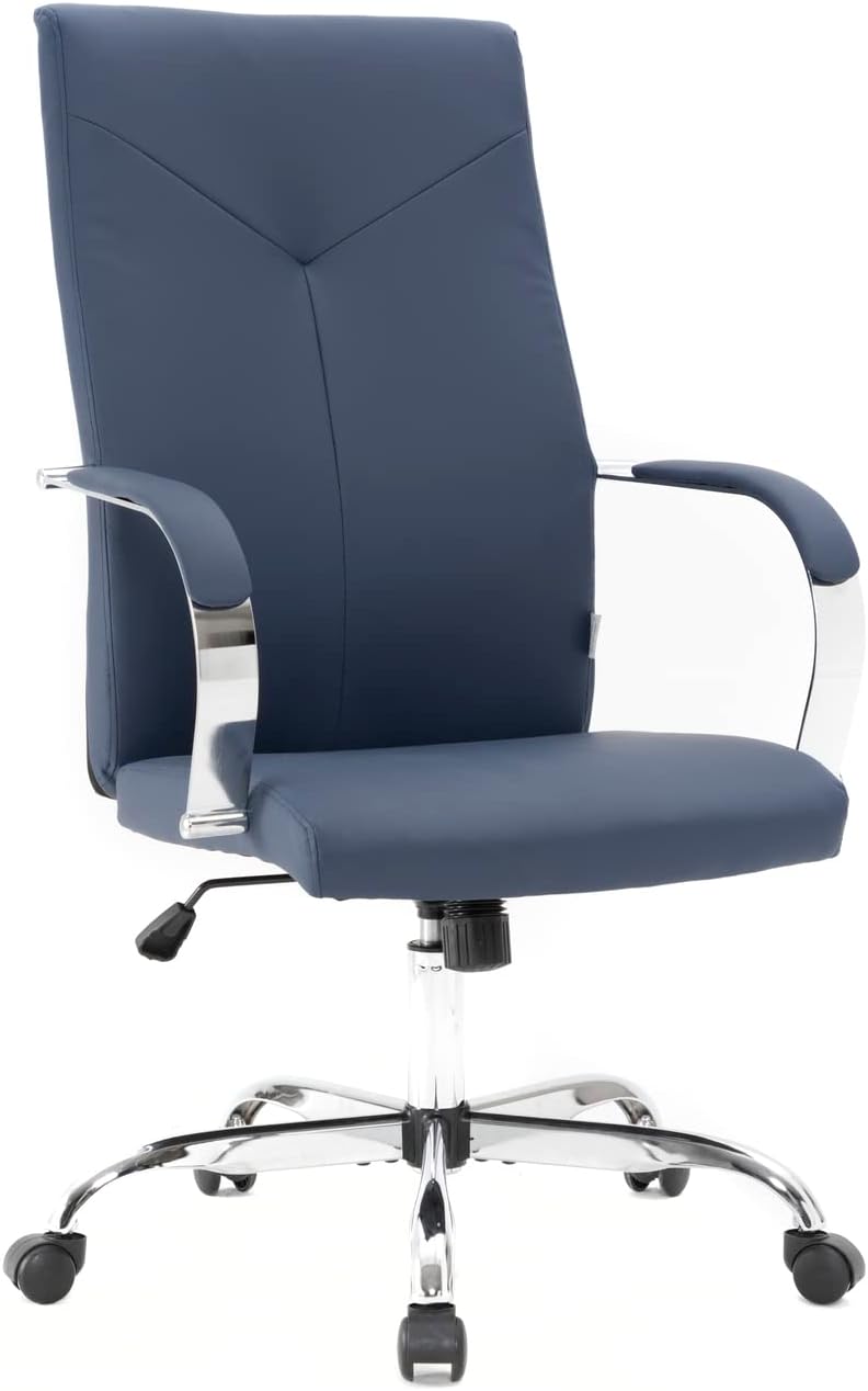 Southwestern Style Modern High-Back Tall Adjustable Height Leather Conference Office Chair with Tilt & 360 Degree Swivel