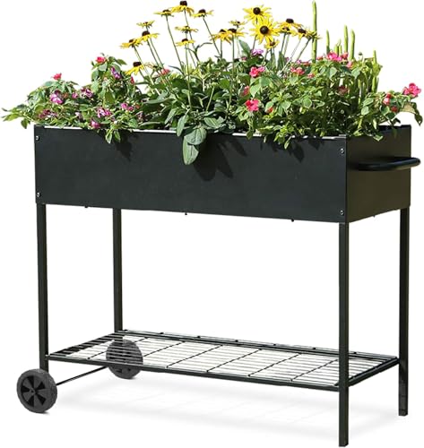 Image of MIXC 36 * 15 * 31 Large Metal Raised Garden Beds with Legs, Elevated Planter Boxes Outdoor Raised for Gardening, Bigger Planter Box for Vegetable Flower Herb