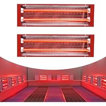 Infrared Paint Curing Lamp, 2Pcs 2000W 110V Automotive Infrared Paint Curing Heater Lamp, RT- 200 C/392 F Heating Temperature, 1m 3/ 35.3ft 3 Each Lamp Heating Area, for Automobile & Furniture