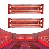 CAIHAOA Infrared Paint Curing Lamp, 2Pcs 2000W 110V Automotive Infrared Paint Curing Heater Lamp, RT- 200 ℃/392 ℉ Heating Temperature, 1m ³/ 35.3ft ³ Each Lamp Heating Area, for Automobile & Furniture