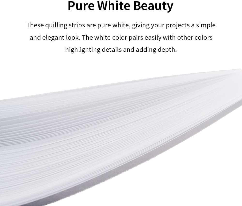 Acoeitl Quilling Paper Strips 240 Strips White Paper Quilling Set Width 5mm Length 53cm Quilling Supplies DIY Quilling Paper Quilling Art Strip for Crafts (2 Pack)