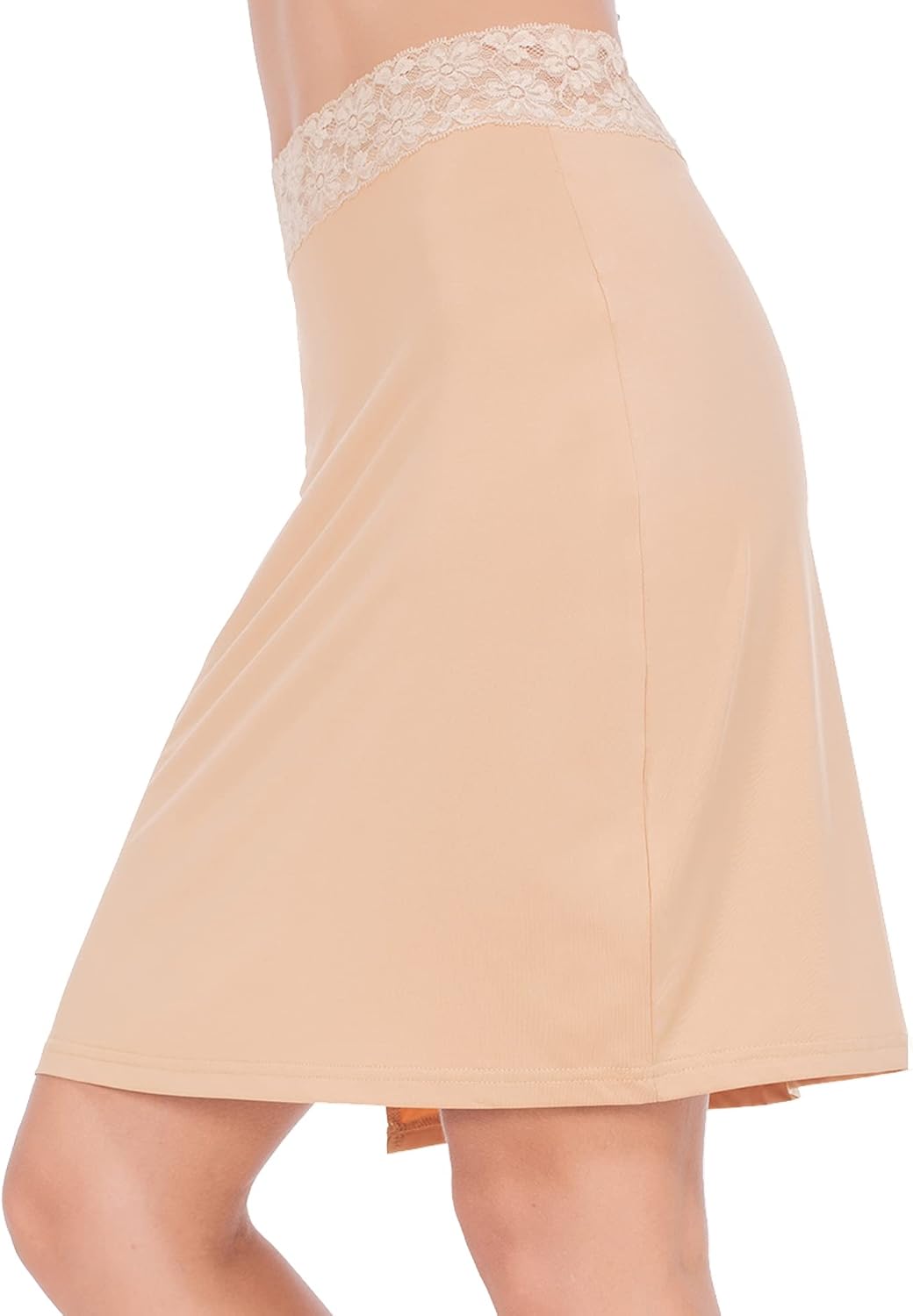 Half Slips for Under Dress Women Underskirt Dress Extender Lace Trim Knee Length