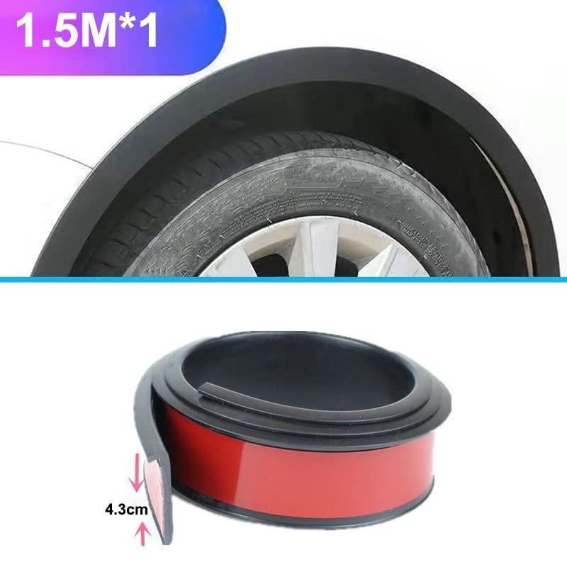 Garde-boue Universel En Caoutchouc Pour Voiture - 5,5 Cm X 1,5 M, Noir, Protection Contre La Boue Et Décoration