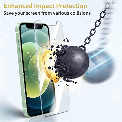 Image of UNBREAKcable 3-Pack Screen Protector for iPhone 12 mini, Double Shatterproof Tempered Glass [Easy Installation] [9H Hardness] [99.99% HD Clear] [Case Friendly] for iPhone 5.4 inch