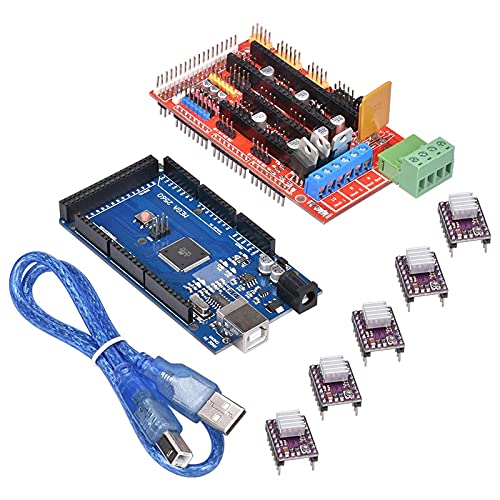 Lysee 3D Printer Parts & Accessories - 1Pcs R3 + 1Pcs RAMPS 1.4 Control Panel+ 5Pcs DRV8825 Stepper Motor Drive Reprap for 3D Printer Kits - (Size: All Kits)