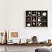 Flexzion Wooden Cubby Shelf - 12-Compartment Floating Hanging Wall Display Shelf Wood Rustic Brown Knick Knack Shelf, Versatile Wall Compartment Shelf with D-Ring Mounting Tabs