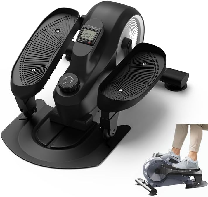 CRYSTAL FIT Under Desk Elliptical, Quiet & Portable Electric Seated Pedal Exerciser, Ellipse Leg Exerciser for Seniors Fully Assembled, 8 Level Speeds, Forward & Reverse Direction for Home Office