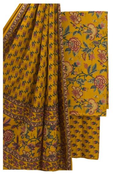 Women's Cotton Silk Batik Print Unstitched Salwar Suit Dress Material With Duputta | Dress Material For Women