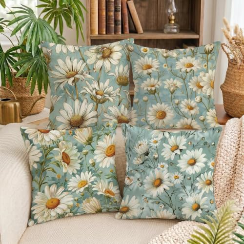 Coussin exterieur impermeable 65x65cm housse de coussin lin lot de 4 - 4