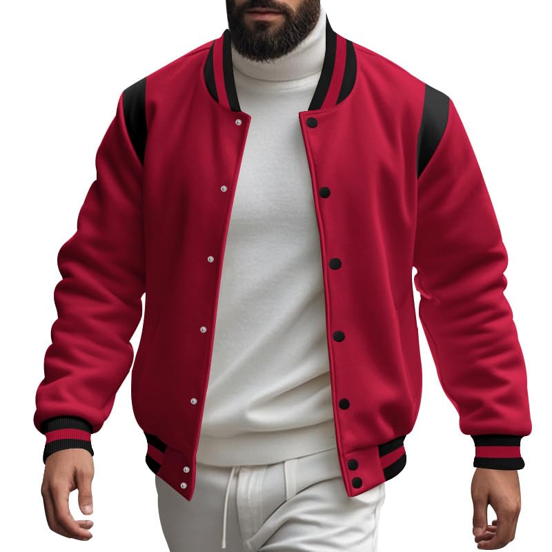 Premium Men's All-Season Casual Jacket with Lightweight Comfort, Fashionable Loose Fit Cardigan Baseball Coat for Travel
