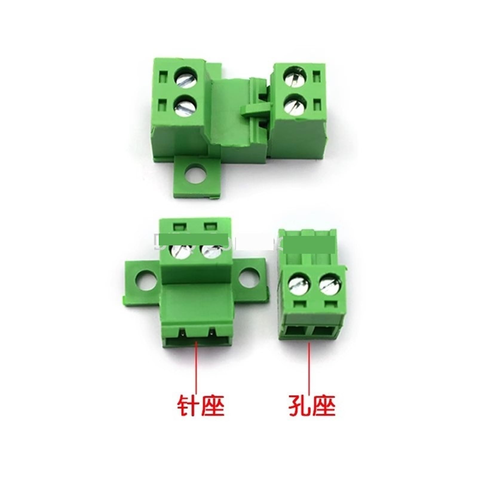 1Set connettore docking senza saldatura tipo 5.08MM morsettiera a vite plug-in verde 2edg
