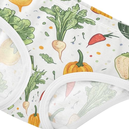 ZZKKO Cute Vegetables Girls Underwear Toddler Panties for Girls Comfort Brief Size 2T-8Y3
