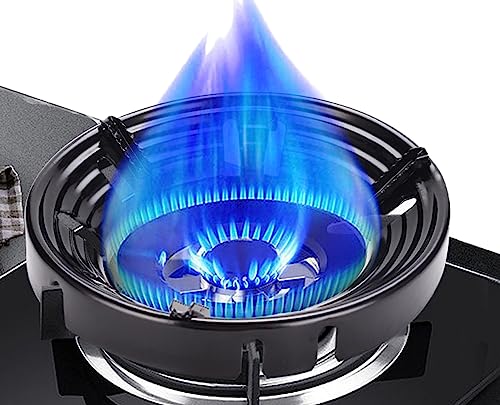 風防省エネ補助五徳、ガスコンロ 防風カバー ガスコンロカバー、家庭用ガスコンロ防風カバー、安定 断熱 防風 省エネ 熱が集中し、ガスコンロ 中華鍋 集火 安定 断熱 防風 省エネ 熱が集中し 補助五徳 風防 効率アップ 断熱 ブラック