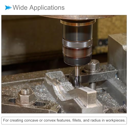 Image of Ball Nose End Mill, 2mm Radius 4mm Shank 100mm Length, AlTiN Coated P05 Carbide 2 Flutes Milling Cutter CNC Router Bit - (Applications: for Stainless Steel Hardened Steel)