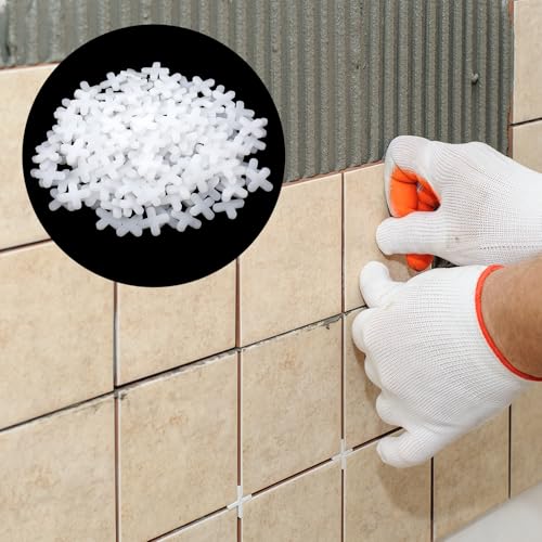 Image of 1 /4 Inch Tile Spacers, 500 Pcs Cross Tile Leveling Clips Floor Wall Plastic Tiles Shim for Various Types of Ceramic Tiles Installation Leveling
