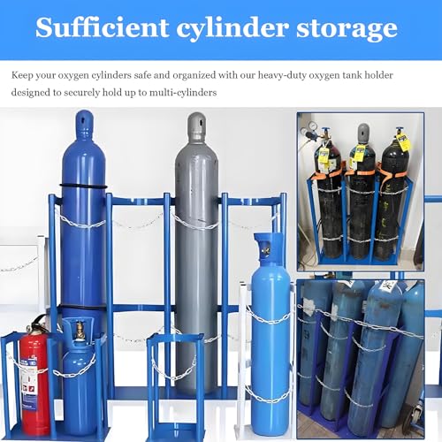 Soporte de cilindro independiente: organiza tanques de oxígeno, propano, CO2, nitrógeno para un almacenamiento seguro