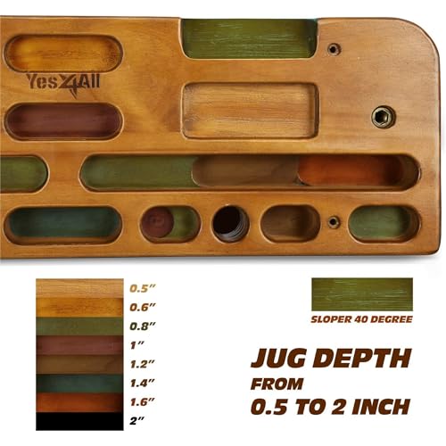 Image of Yes4All Rock Climbing Hangboard for Strengthening Fingers, Hands, and Wrists