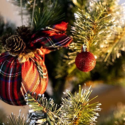 Wanglaap 27Pcs 1.18" Red Christmas Balls Ornaments Small Size Assorted Christmas Tree Decorations Balls With Hanging Strings For Christmas Winter Holiday Party Wedding Decor (Red) #TOP5