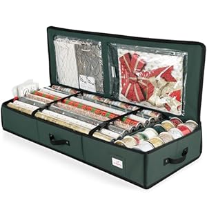 Hearth & Harbor Wrapping Paper Storage Container - Christmas Storage Bag with Interior Pockets - Gift Wrapping Organizer Storage Fits Up to 22 Rolls of 40" - Tear Proof Wrapping Paper Organizer Hearth Harbor Wrapping Paper Storage Container Christmas Storage Bag with Interior Pockets Gift Wrapping Organizer Storage Fits Up to 22 Rolls of 40 Tear Proof Wrapping Paper Organizer