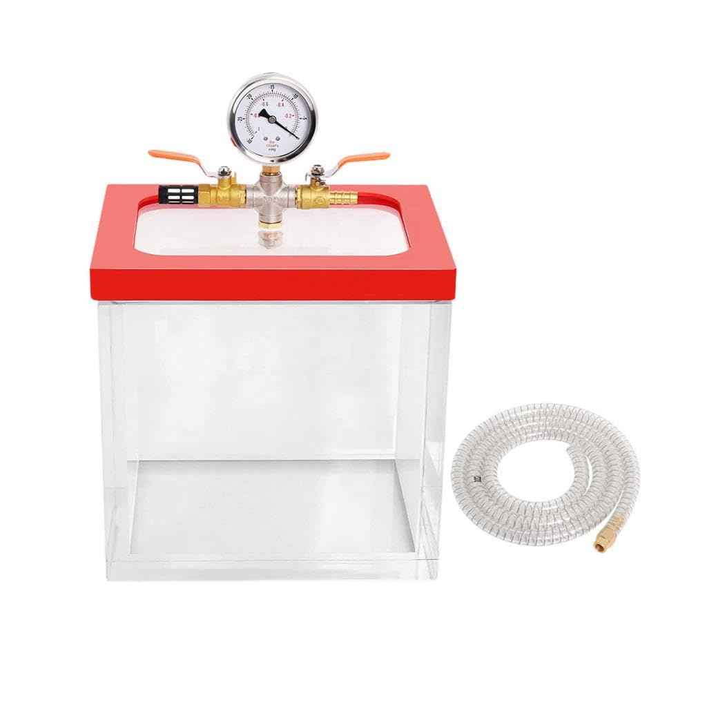 Milageto 2 Gallon Vacuum Chamber Defoaming Barrel Acrylic Sturdy Lightweight Vacuum Degassing Chamber Box for Silicone Resins Pigments