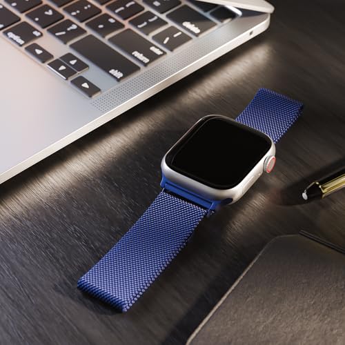 Image of Magnetic Mesh Metal Compatible with Apple Watch Band 49mm 46mm 45mm 44mm 42mm 41mm 40mm 38mm Men and Women, Stainless Steel Loop Clasp Replacement for iWatch Bands Ultra Series 10 9 8 7 SE 6 5 4 3 2 1