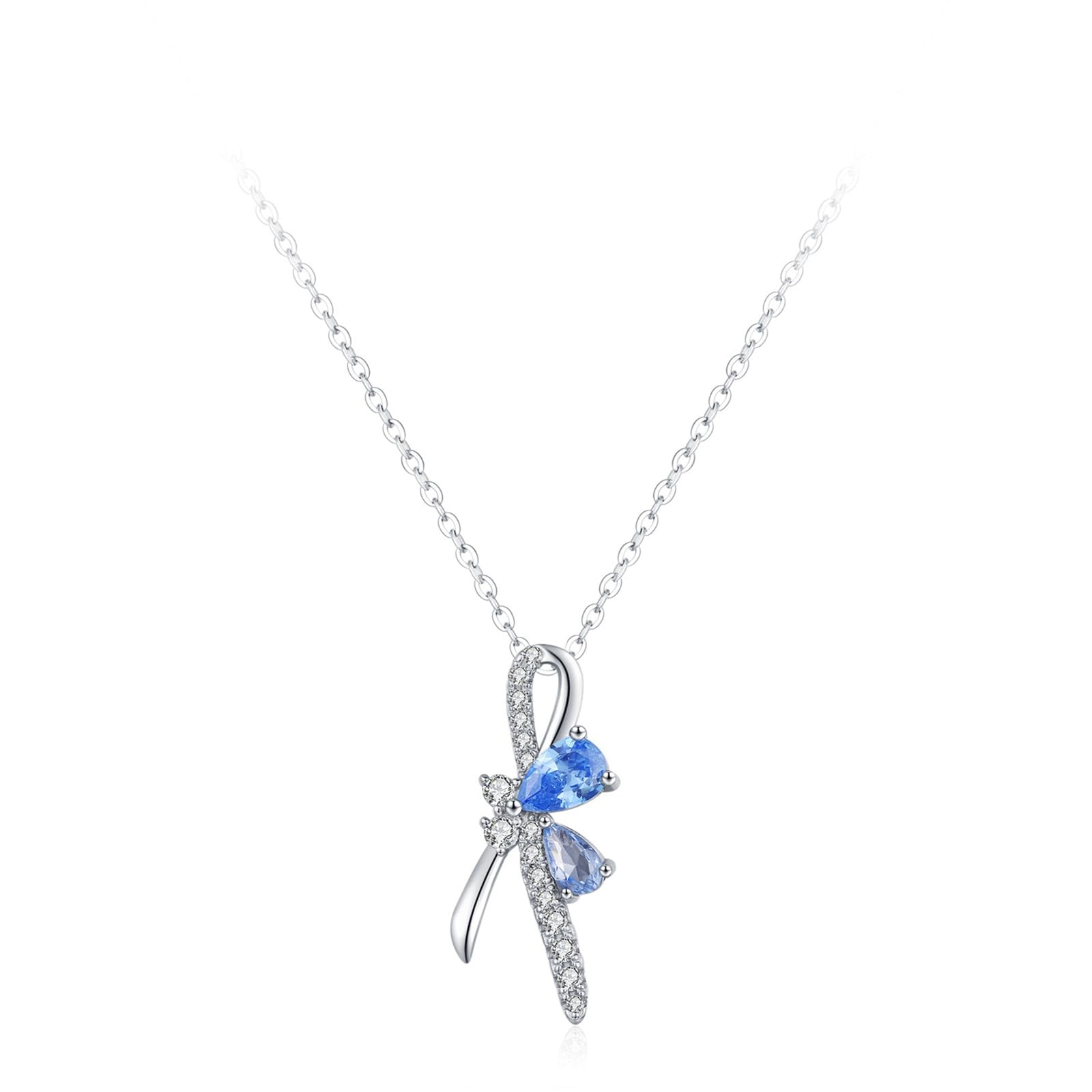 Collares con lazo de 9 quilates para mujer, collar de oro de 9 K, 14 y 18 quilates con topacio y moissanita, cadenas de oro blanco de 18 quilates para ella, 40 + 5 cm