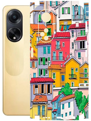 Image of AtOdds - Full Body Back Screen Guard Protector Film - Lamination Wrap Skin Sticker Compatible with Oppo F23 (5G) | Scratchproof Matte Finish (Concrete Jungle)