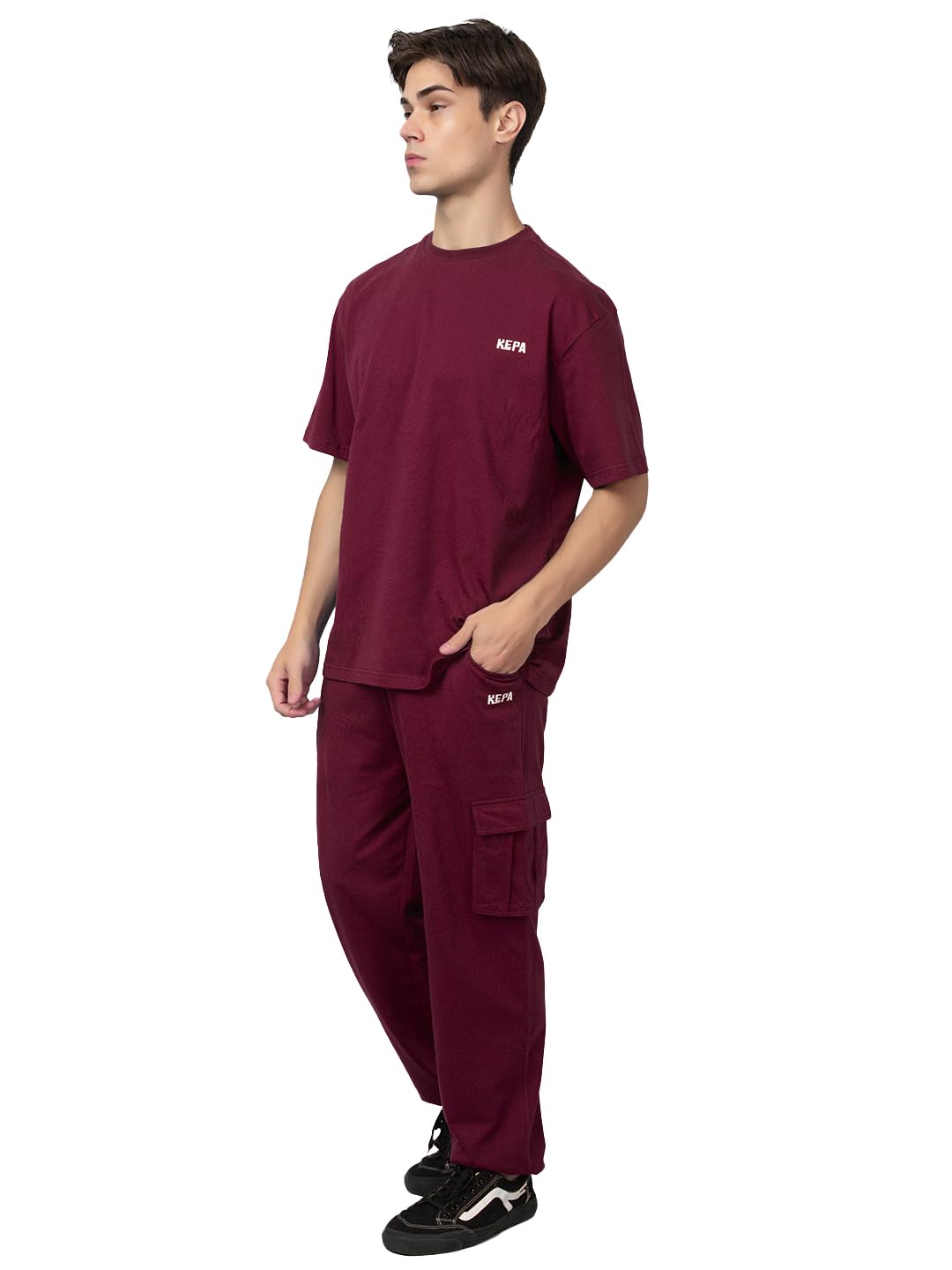 Bewakoof Men Casual Oversized Summer Track Suit Co-ord Sets in neutral