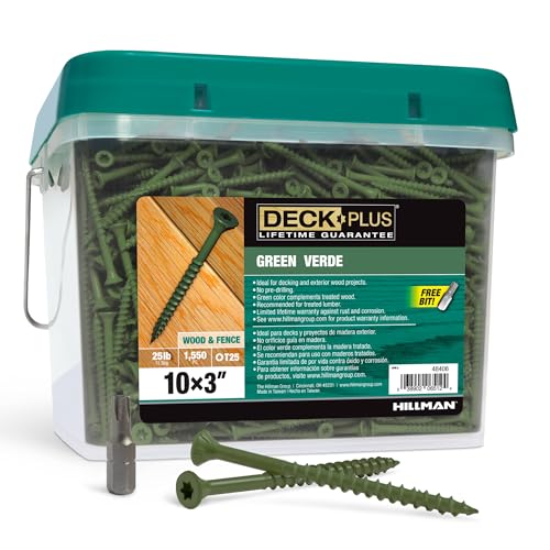 Tornillo para cubierta 10x3 verde Hillman 48406 para renovar terrazas de madera 2