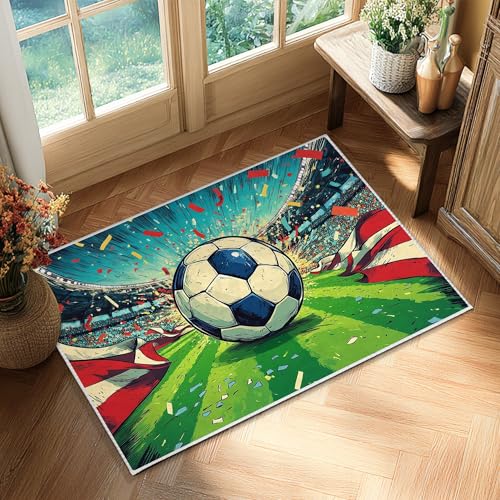 Tapis à poils courts vert avec bordure renforcée 61x90 cm - 4