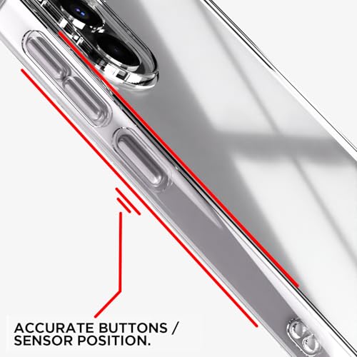 Image of Amazon Basics Back Cover for Samsung Galaxy A56 5G PC + TPU Clear Transparent Raised Edges Shockproof Protective Phone Bumper Case(Transparent)