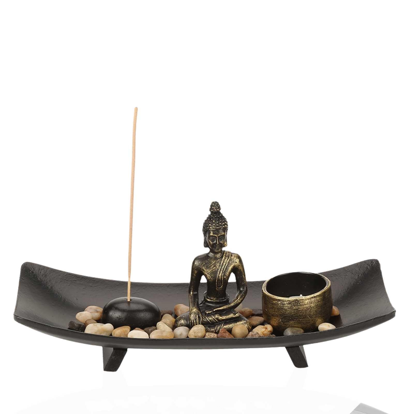 Candelabro de Buda Buda, Quemador de Incienso Buda Estatua Budismo Feng Shui Ornamento Escritorio Jardín Zen Kit para el Hogar Oficina Yoga Decoración de la habitación