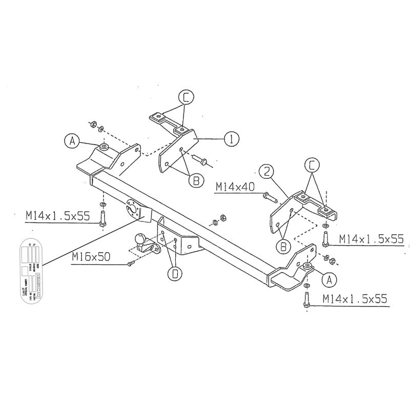 Attelage Fiat Ducato Fourgon (02/95-05/06) Standard + Faisceau Universel 7 Broches Utilitaire - Bosal Oris
