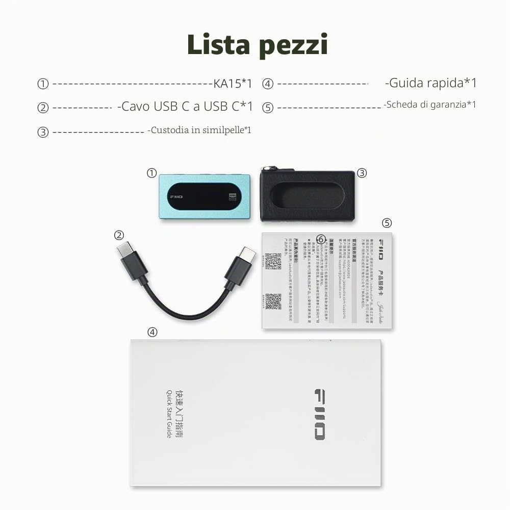 FIIO KA15 DAC portatile e amplificatore per cuffie (nero)
