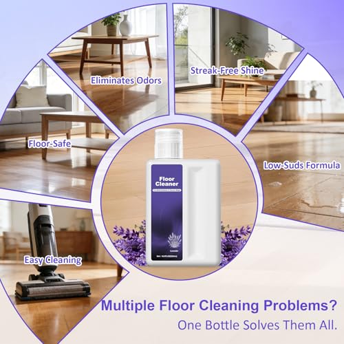 Image of Floor Cleaning Solution Compatible With Dreame Cleaning Solution, Rich, Long-lasting, Floor Cleaner for All Robot Vacuum and Wet /Dry Vacuum Cleaners (Lavender, Total 1 L)