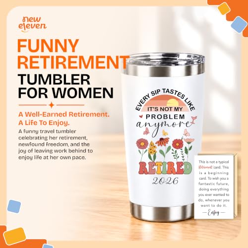 NewEleven Retirement Gift For Woman 2026 - Cute Going Away Gift, Farewell Gifts For Coworkers Women, Her - Goodbye Gifts For Coworkers, Retirement Gifts For Women, Boss - 20 Oz Tumbler - Image 2
